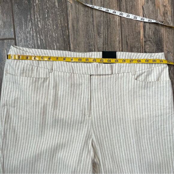 Lane Bryant Lena Pants NWT Cream Stripe Linen Trouser Size 22 NEW - Picture 4 of 8